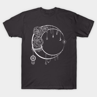 Dark Moon with Roses Tattoo T-Shirt